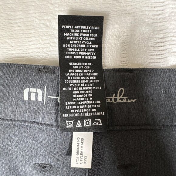 Travis Mathew Chino Pants Men Size 38 Gray 5-Pocket Comfort Straight W38 L31.5 - Picture 8 of 10